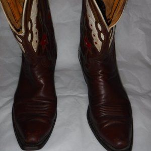 Rare Vintage Nocona 1950s Inlaid Leather Cowgirl Boots